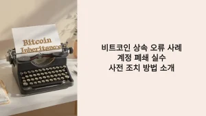 비트코인 상속 오류 사례, 계정 폐쇄 실수, 사전 조치 방법 소개