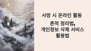 사망 시 온라인 활동 흔적 정리법, 개인정보 삭제 서비스 활용법