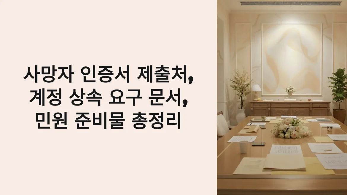 사망자 인증서 제출처, 계정 상속 요구 문서, 민원 준비물 총정리
