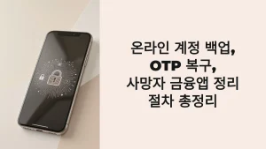 온라인 계정 백업, OTP 복구, 사망자 금융앱 정리 절차 총정리